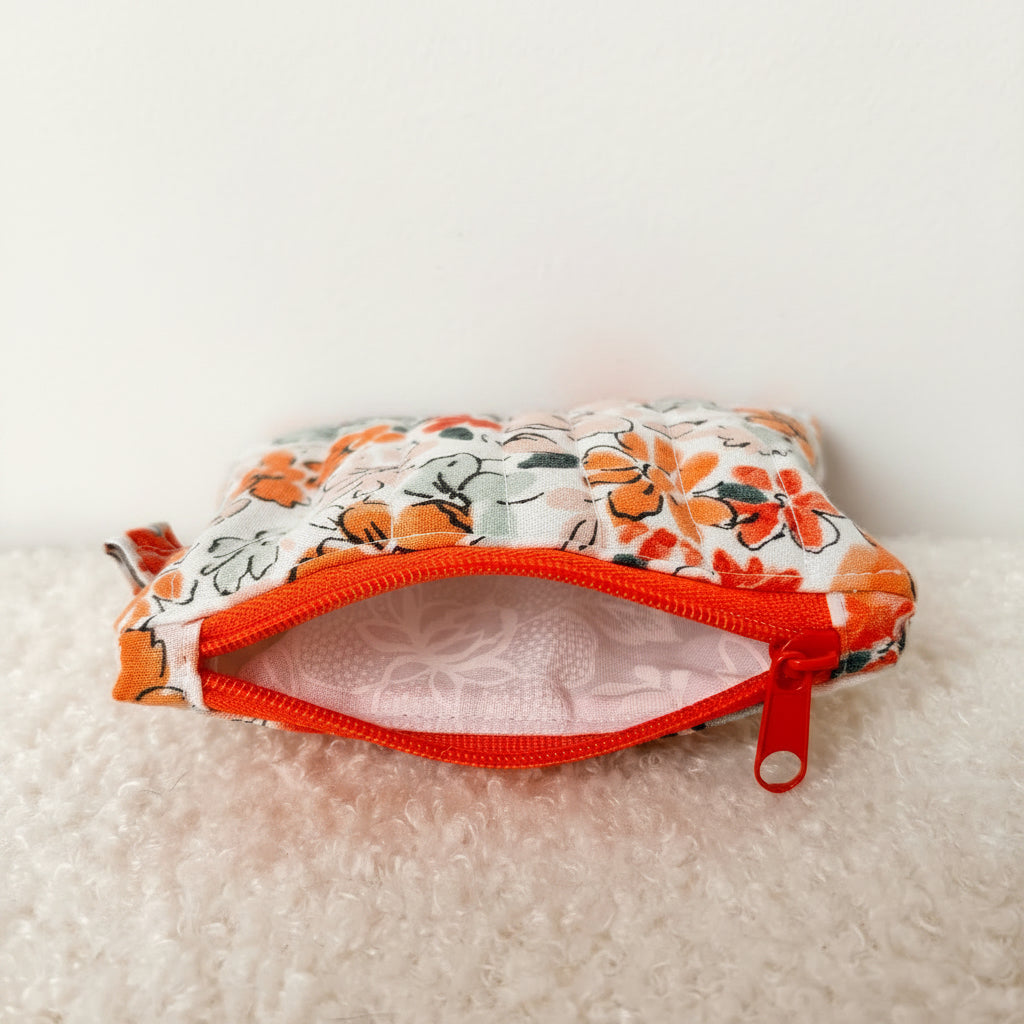 Quilted Zipper Coin Purse - Floral