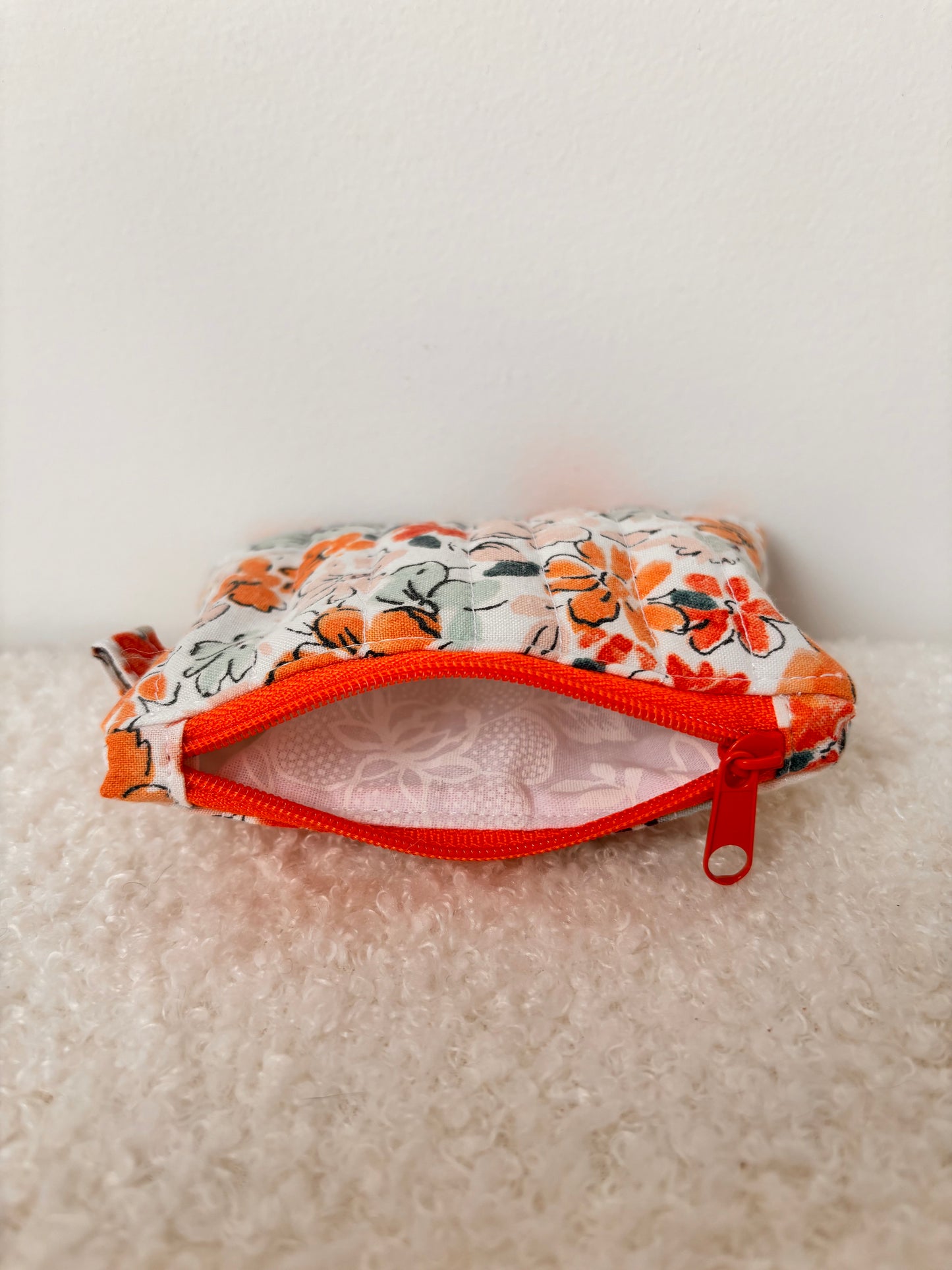 Quilted Zipper Coin Purse - Floral