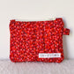Quilted Zipper Coin Purse - Red Floral