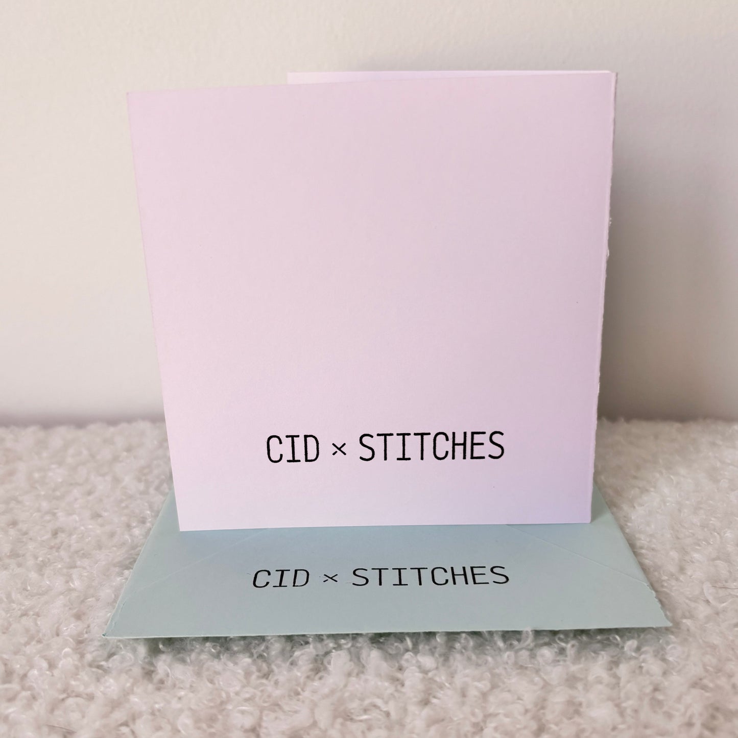 HANDMADE BLANK CARD - Blue Square Art