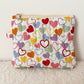 Quilted Zipper Coin Purse - Hearts (Yellow)