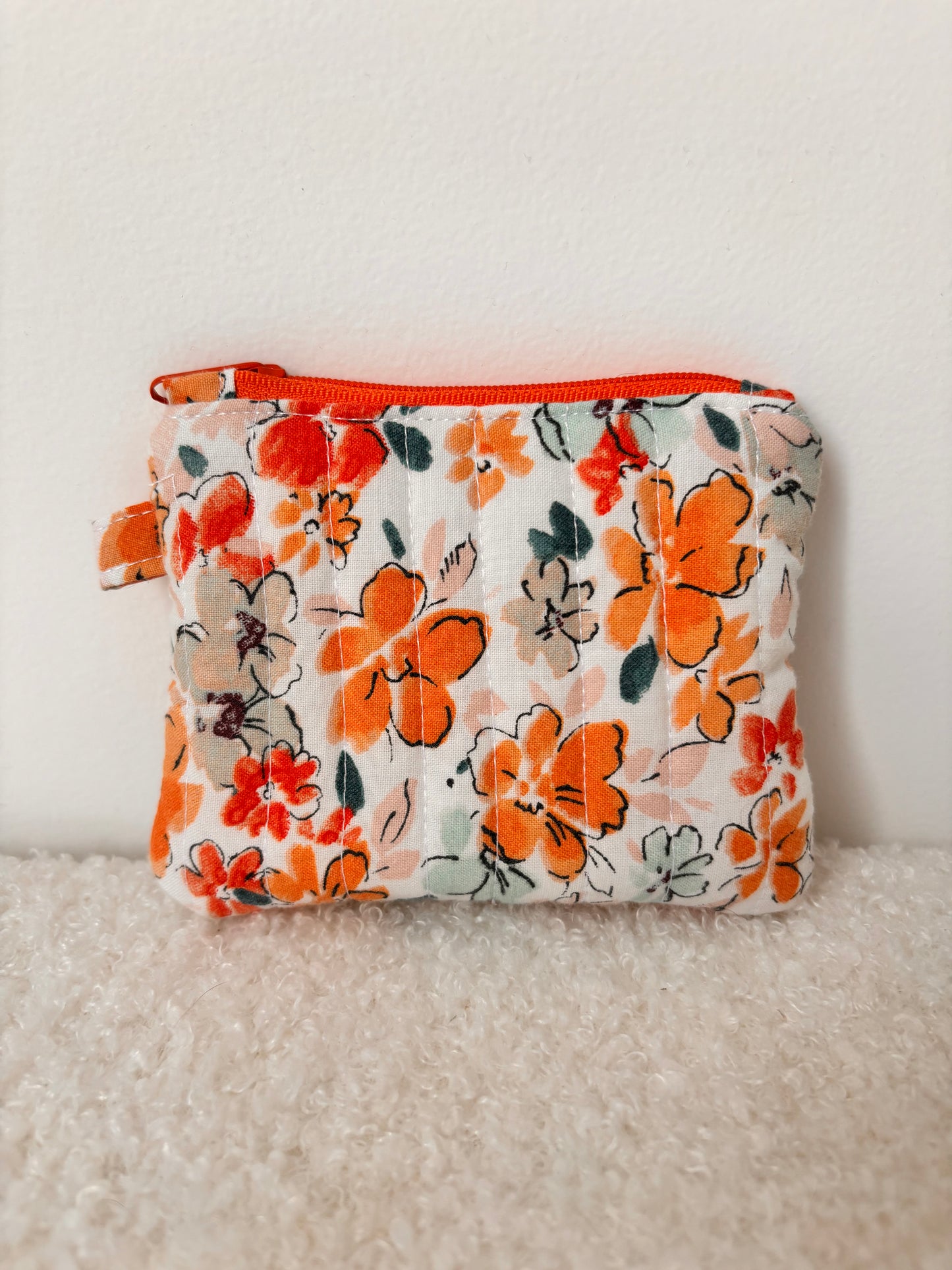 Quilted Zipper Coin Purse - Floral