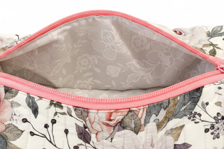 Quilted Pencil Zipper Case - Soft Floral
