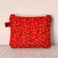 Quilted Zipper Coin Purse - Red Floral