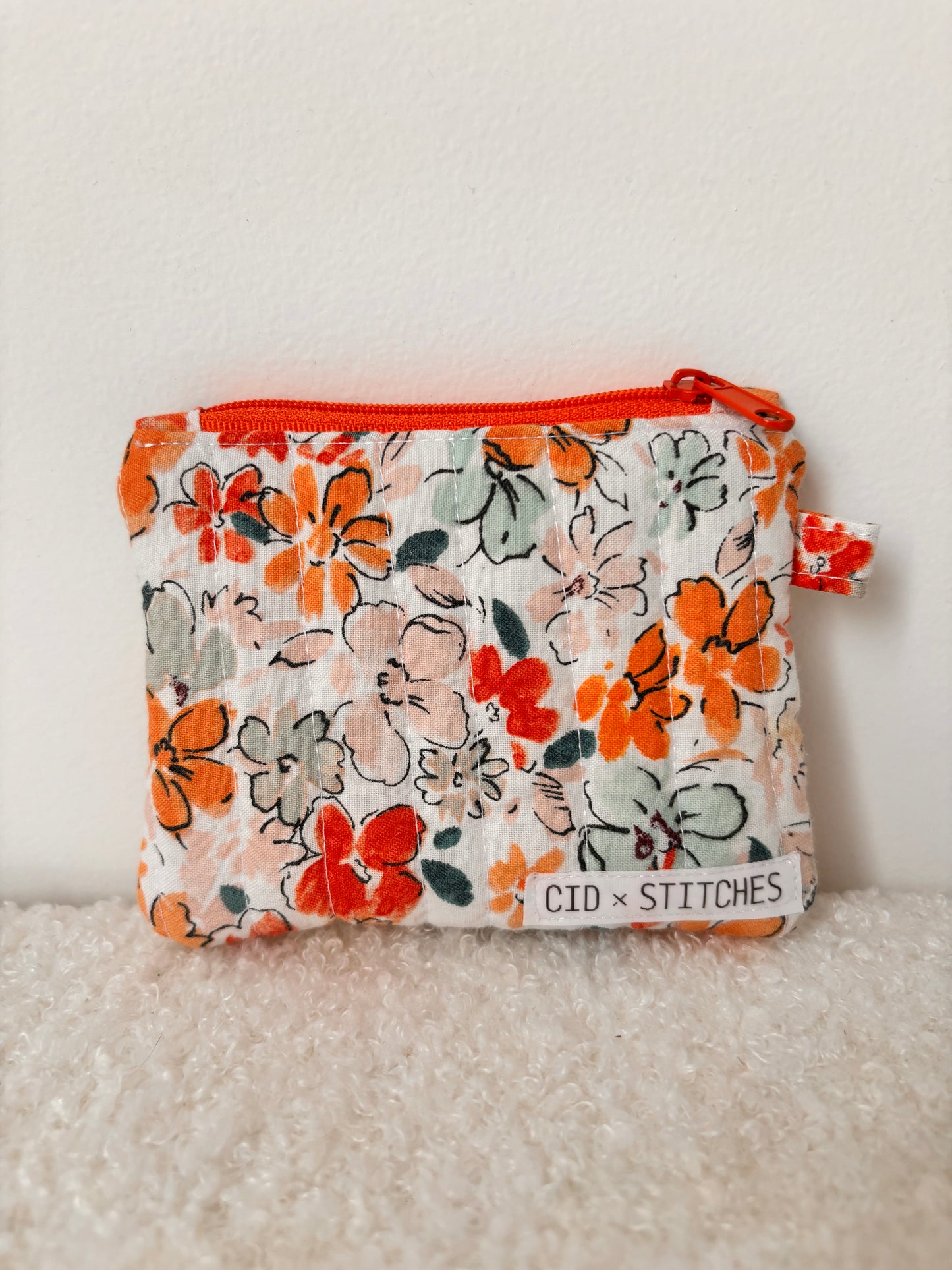 Quilted Zipper Coin Purse - Floral