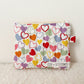 Quilted Zipper Coin Purse - Hearts (Yellow)