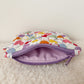 Quilted Zipper Coin Purse - Hearts (Purple)