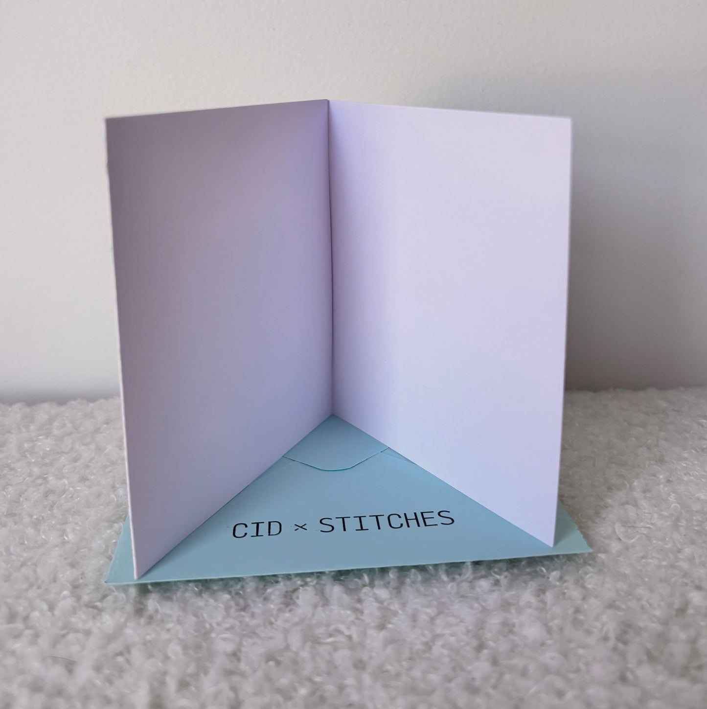 HANDMADE BLANK CARD - Blue Square Art