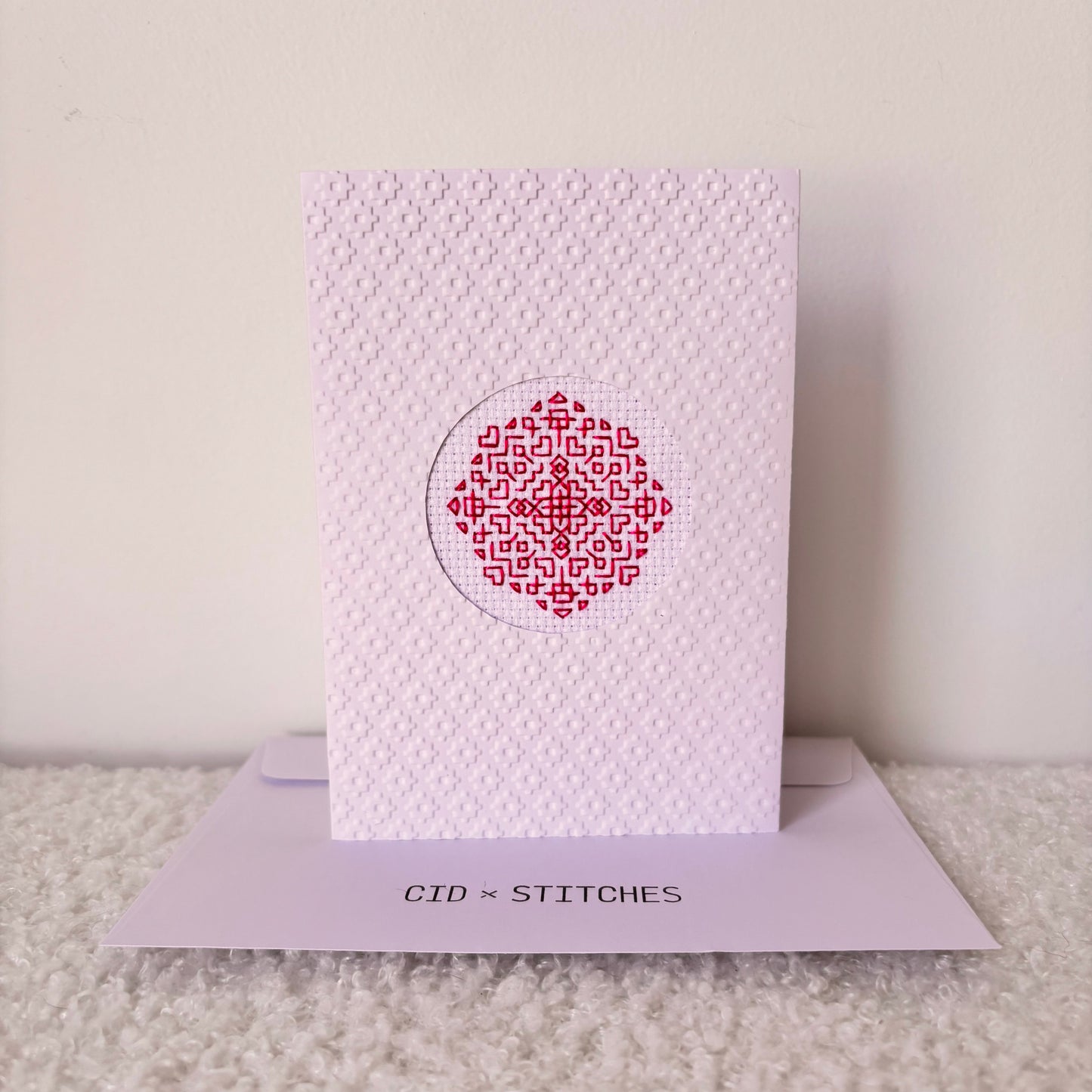 HANDMADE BLANK CARD - Pink Sphere Art