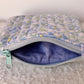 Quilted Zipper Coin Purse - Blue Floral