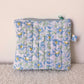 Quilted Zipper Coin Purse - Blue Floral