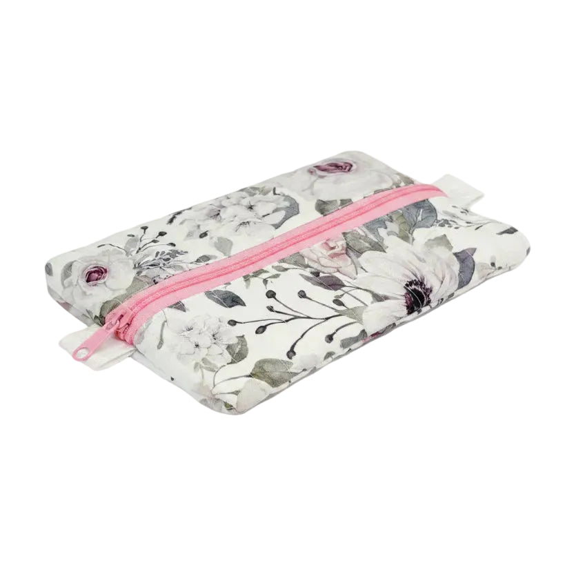 Quilted Pencil Zipper Case - Soft Floral