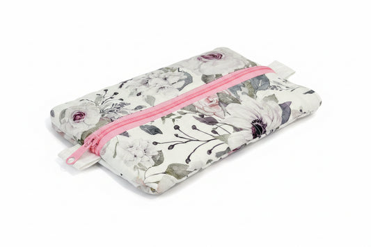 Quilted Pencil Zipper Case - Soft Floral